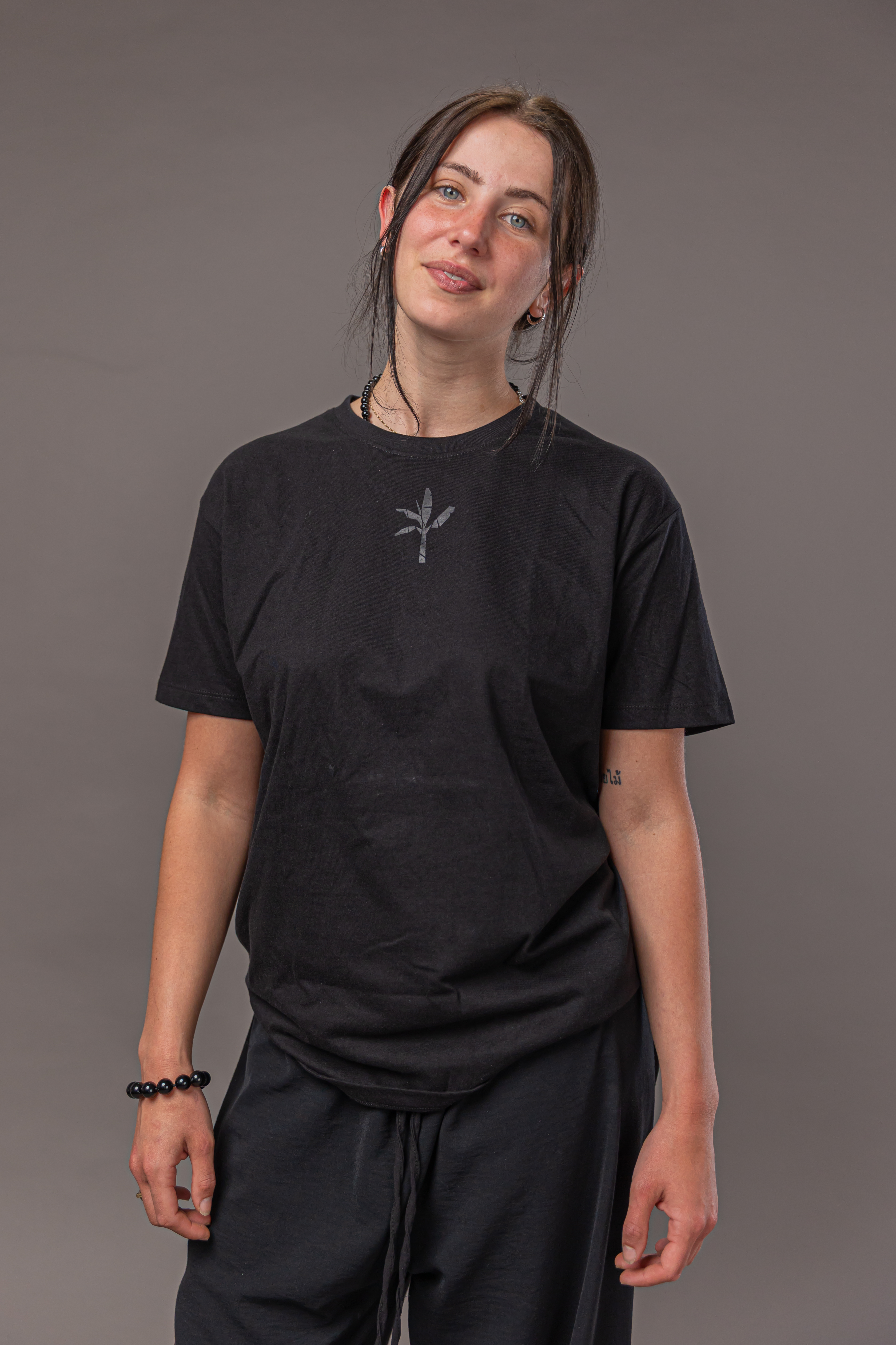 Normal T-Shirt - Black with Black Logo back