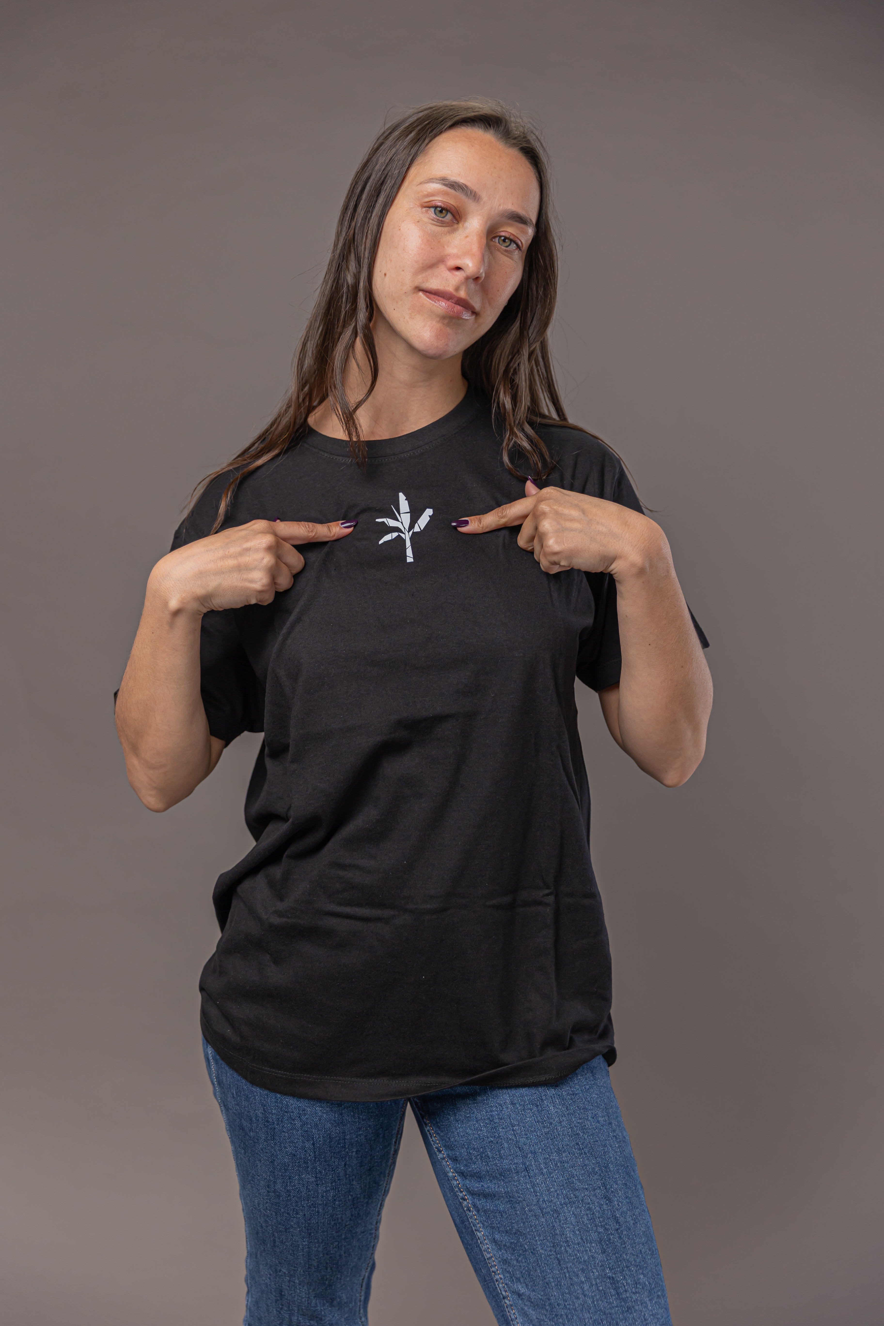 Normal T-Shirt - Black with White Logo 3