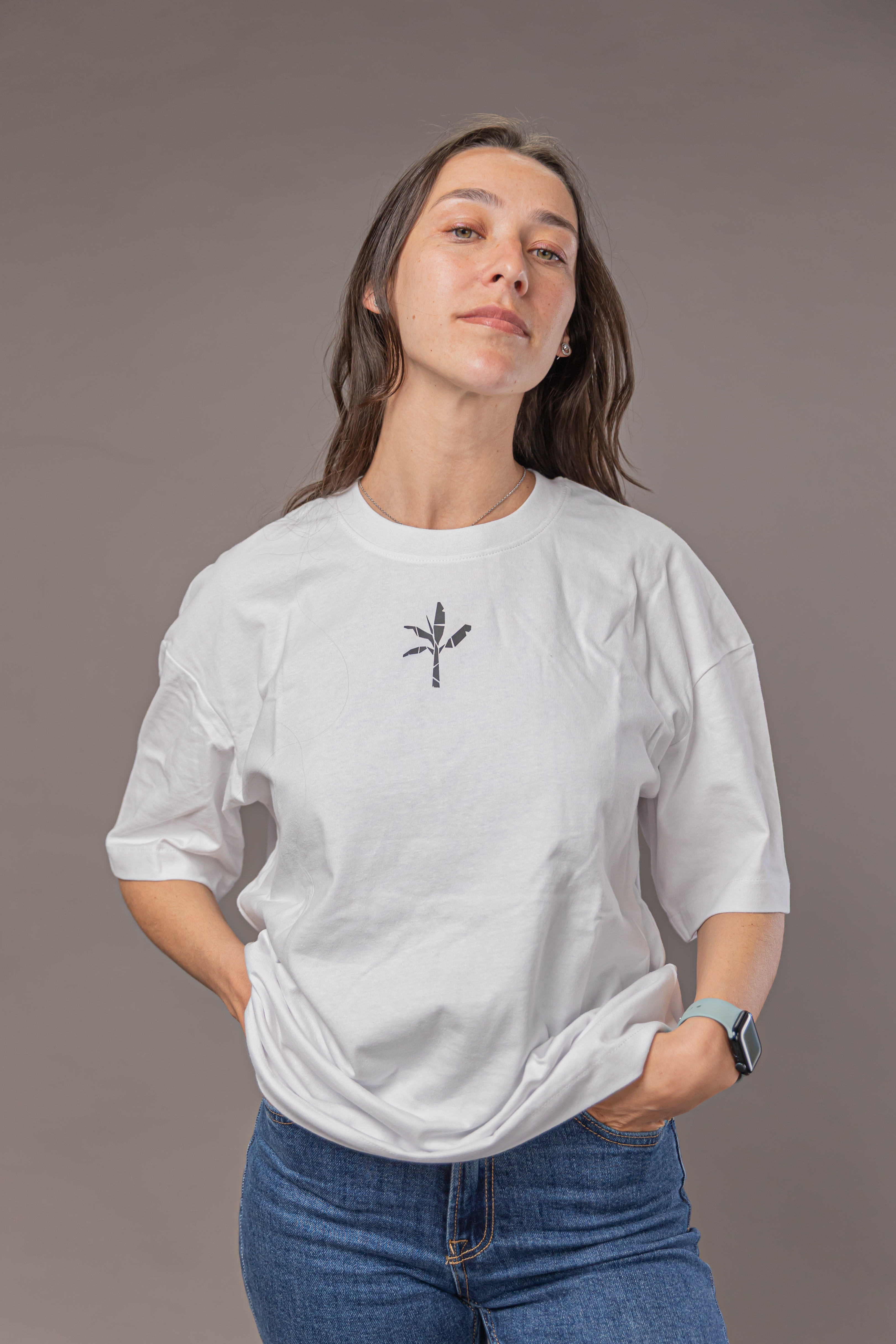 Normal T-Shirt - White with Black Logo back